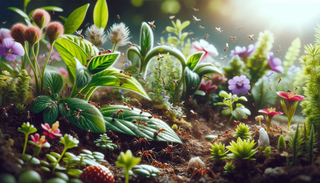 Ants in a garden, for natural ant reppelent