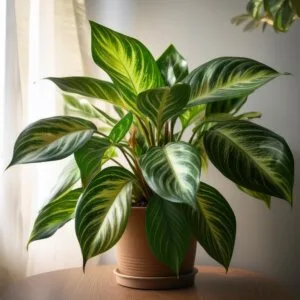 Chinese Evergreen (Aglaonema) good south african houseplant in a pot